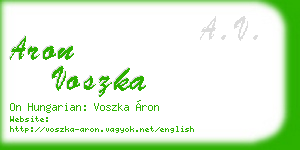 aron voszka business card